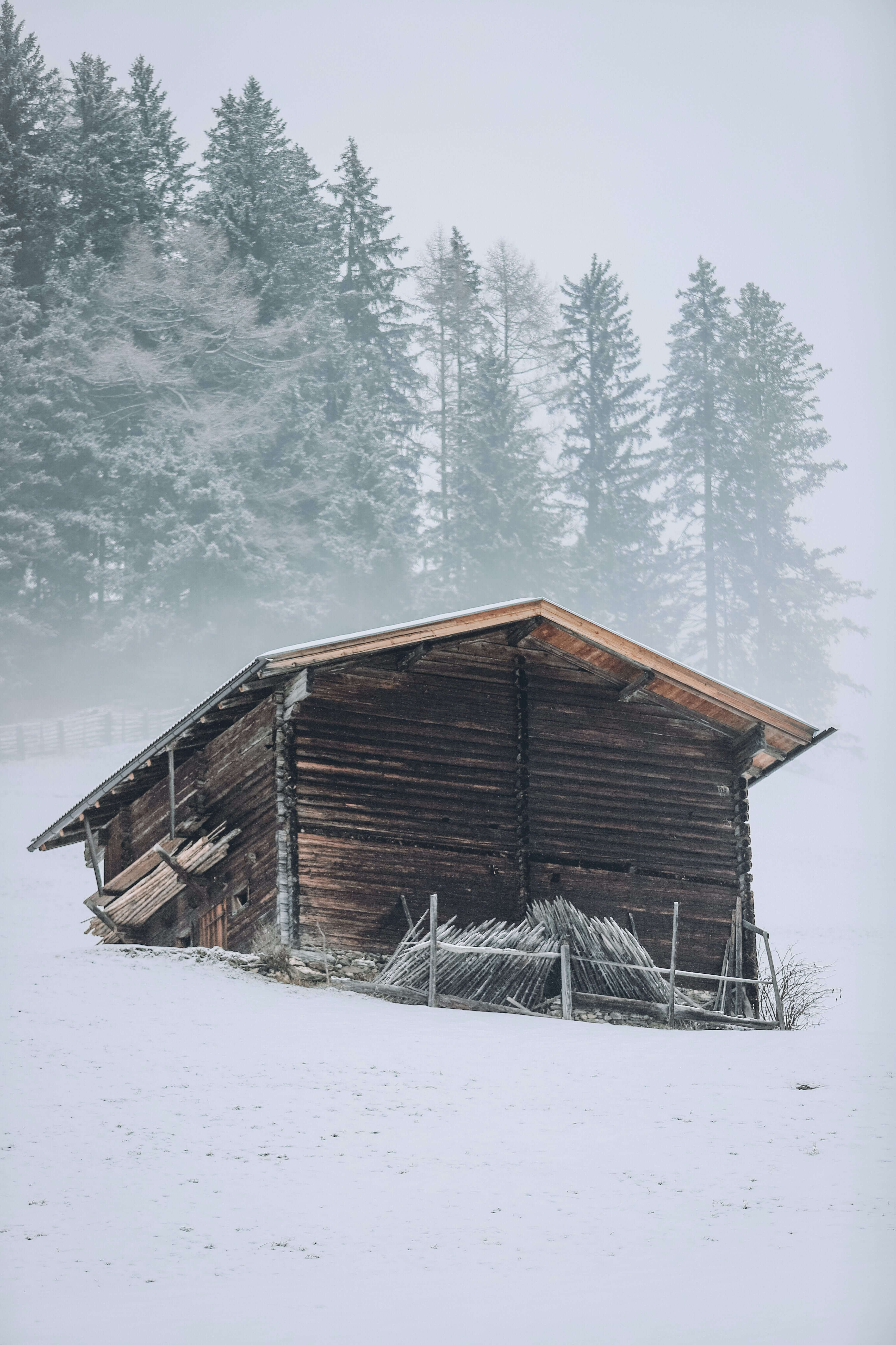 An image of a house in the snow